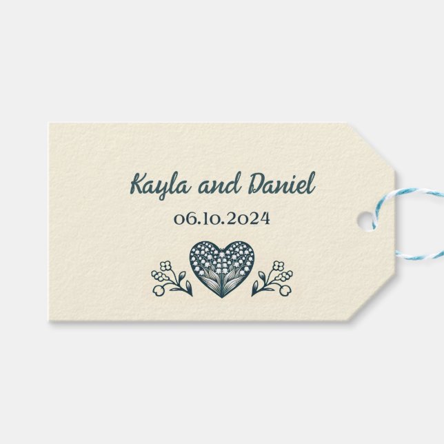 Ewige Blüten, Gewohnte Hochzeit Geschenkanhänger (Vorderseite (Horizontal))