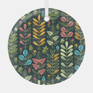 Ewige Blüten: Handgezeichnete florale Eleganz Ornament Aus Glas