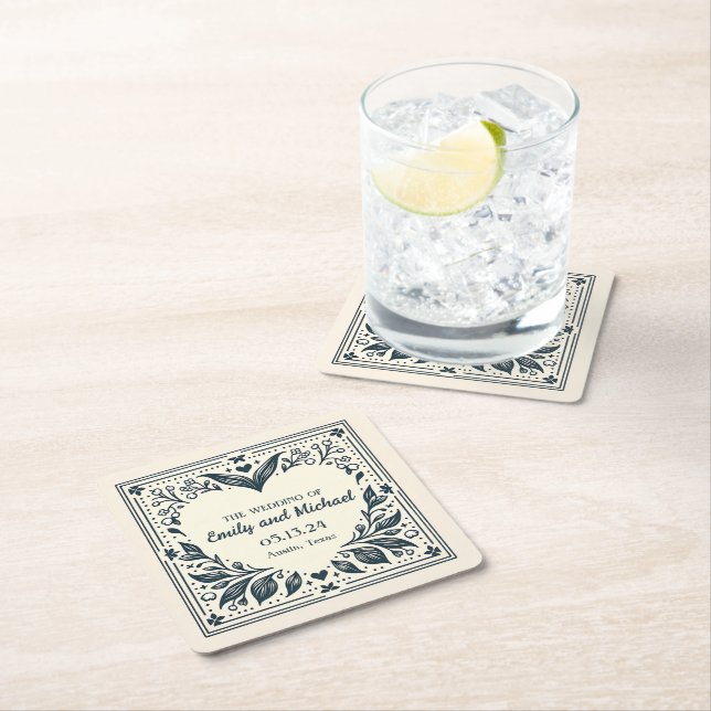 Ewige Blüten Rechteckiger Pappuntersetzer (Vor Ort)