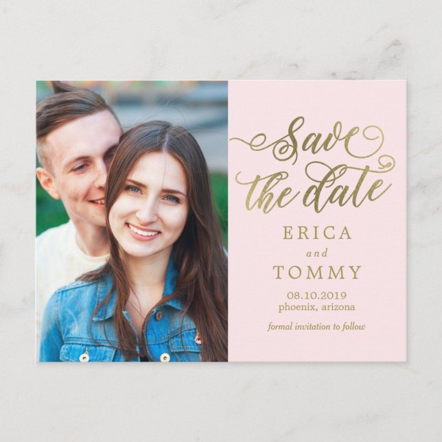 Ewige EDITIERBARE FARBE Save The Date Postkarte (Vorderseite)