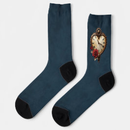 Ewige Eleganz – Uhrwerk-Herz Socken