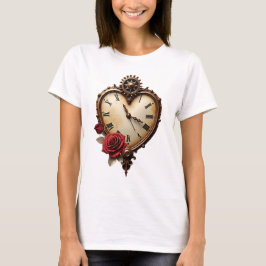 Ewige Eleganz – Uhrwerk-Herz T-Shirt