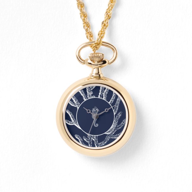 Ewige Erinnerungen des Meeres: Blau und Weiß Armbanduhr (Vorderseite)