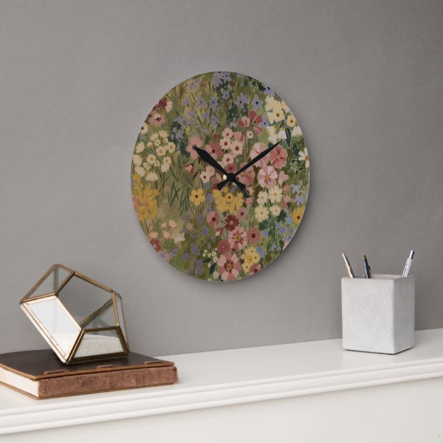 Ewige Frühlingsblüte Große Wanduhr (Büro)