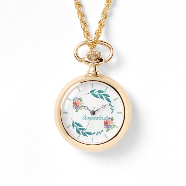 Ewige Frühlingsfarben und Blume Armbanduhr (Vorderseite)
