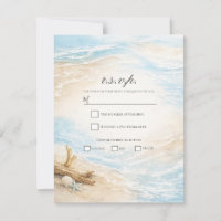 Ewige Gezeiten Küsten-Aquarell-Strand RSVP