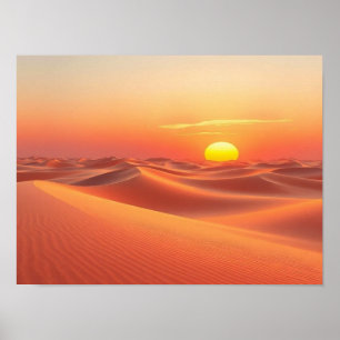 Ewige goldene Einsamkeit: Strahlender Sonnenunterg Poster