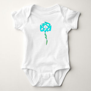 Ewige Kunst Aqua Fröhliche Blume Baby Strampler