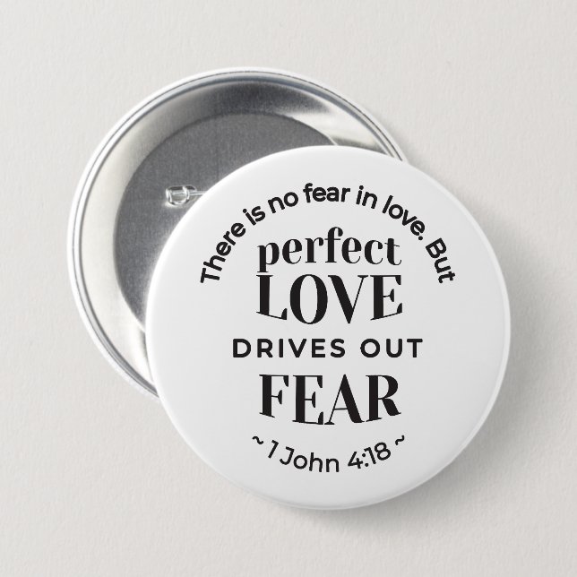 Ewige Liebe - 1 John 4:18 Biokunst Zitat Kunst Button (Vorne & Hinten)