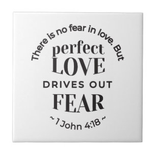 Ewige Liebe - 1 John 4:18 Biokunst Zitat Kunst Fliese