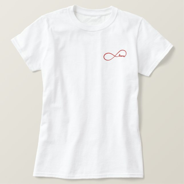 ewige Liebe Besticktes T-Shirt (Design vorne)