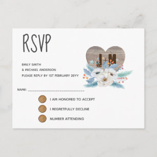 Ewige Liebe Hochzeit RSVP Card Weiße Blume Einladungspostkarte