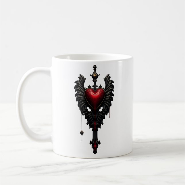 Ewige Liebe im Schatten der gotischen Finsternis. Kaffeetasse (Links)