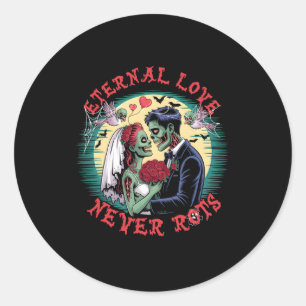 Ewige Liebe nie Rots Zombie Wedding Romance Hal Runder Aufkleber