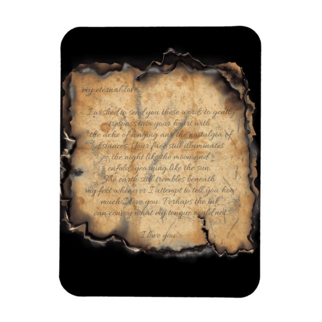 Ewige Liebe: Vintag Inspiriert Romantischer Brief Magnet (Vertikal)