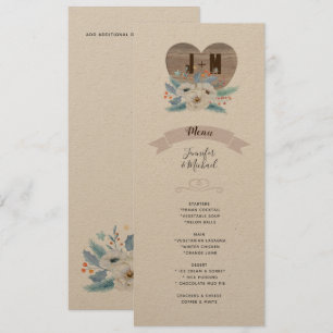 Ewige Liebe Weiße Blume Hochzeit MENU KRAFT Einladung