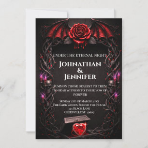 Ewige Nacht Gothic Vampir-Hochzeit Dark Romance Einladung