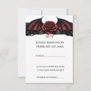 Ewige Nacht Gothic Vampir Hochzeit Dark Romance RSVP Karte