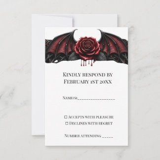 Ewige Nacht Gothic Vampir Hochzeit Dark Romance RSVP Karte