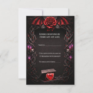 Ewige Nacht Gothic Vampir-Hochzeit Dark Romance RSVP Karte