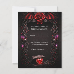 Ewige Nacht Gothic Vampir-Hochzeit Dark Romance RSVP Karte