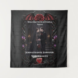 Ewige Nacht Gothic Vampir Hochzeit Dunkle Romantik Wandteppich