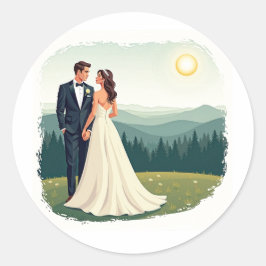 Ewige Romantik Runder Aufkleber