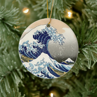 Ewige Ruhe: Die große Welle Ukiyo-e Keramik Ornament