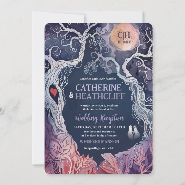 Ewige Seelen | Tarot Empfang Hochzeit Einladung (Vorderseite)