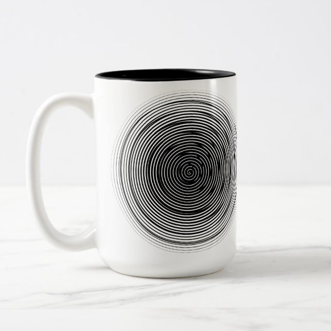Ewige spirale Heilige Geometrie Zweifarbige Tasse (Links)