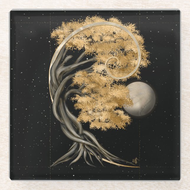 Ewige Transformation - Bonsai Butterfly Spirit Glasuntersetzer (Vorderseite)