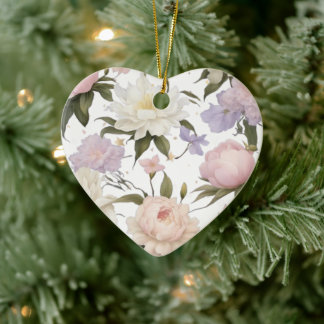 Ewiger Blossom: Bezaubernde Herzzeremonie Keramik Ornament