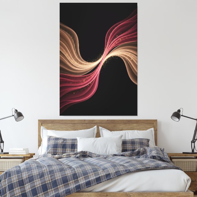 Ewiger Fluss der Liebe — Abstrakte romantische Kun Leinwanddruck (Insitu (Schlafzimmer))
