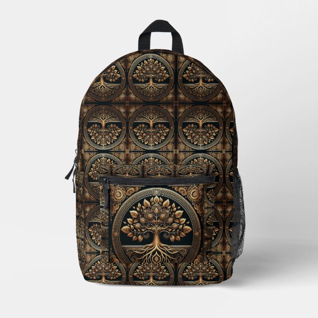 Ewiger Wurzelbaum des Lebens Bedruckter Rucksack (Vorderseite)