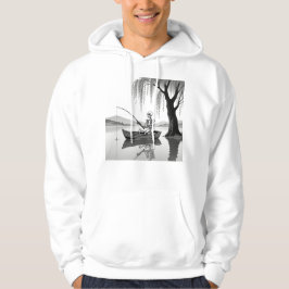 Ewiges Geduld Skelett Angeln Zen Grafik Hoodie