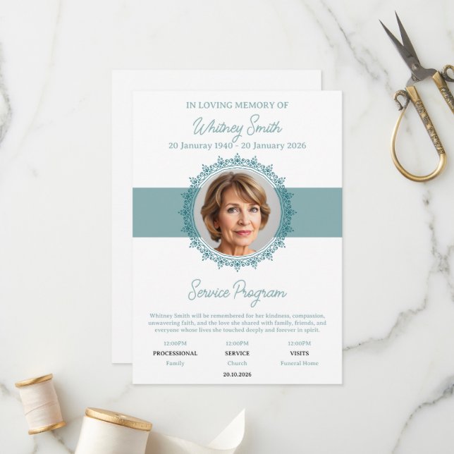 Ewiges Gnaden-Gedenkgottesdienst-Programm Programm (Vorderseite/Rückseite Beispiel)