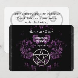 Ewiges Handfasten/Hochzeitliches Pentagramm Lavend Einladung