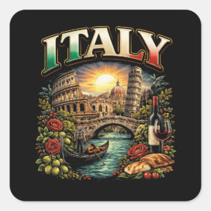 Ewiges Italien Quadratischer Aufkleber