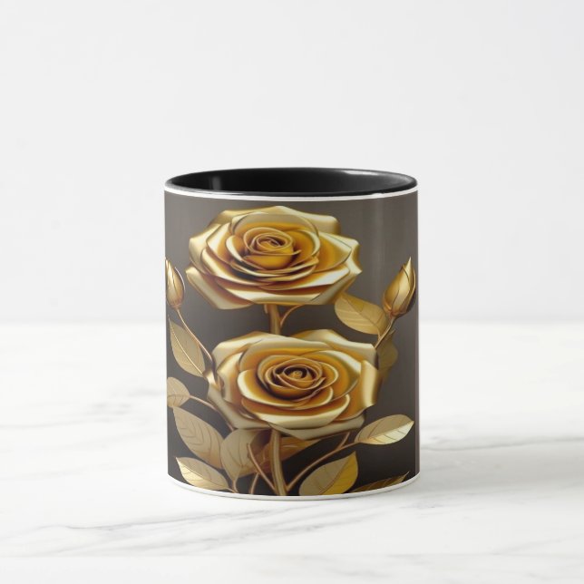 Ewigkeit enthüllt: Eine Tasse mit Rose in Gol (Zentrum)