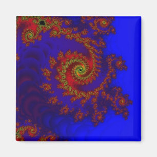 Ewigkeit  Kunst des Blauen Fraktals Magnet
