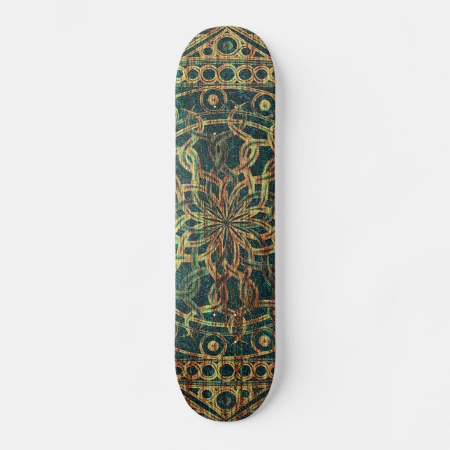 Ewigkeits-Mandala verwittert Skateboard (Vorderseite)