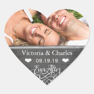 Ewiglich Kreidetafel Hochzeit Save the Date Siegel Herz-Aufkleber