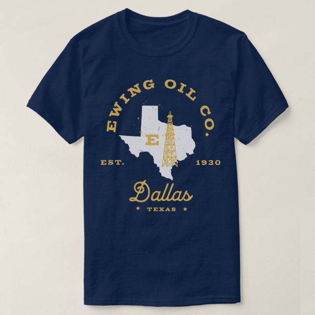 Ewing Oil Co Dallas Texas Est 1930 T-Shirt (Design vorne)