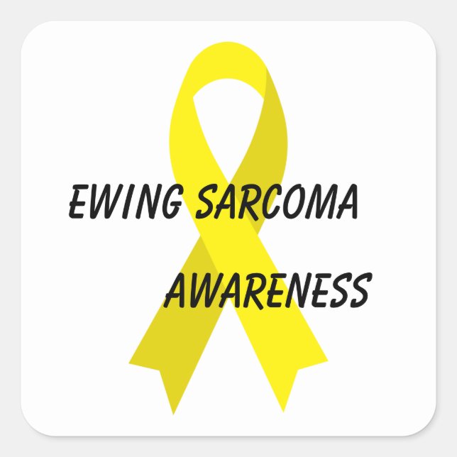 Ewing Sarcoma Yellow Awareness Ribbon von Janz Quadratischer Aufkleber (Vorderseite)