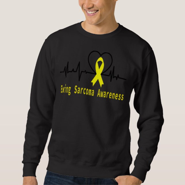 Ewing Sarcomare Awareness Heartbeat Gelbe Unterstü Sweatshirt (Vorderseite)
