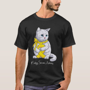 Ewings Sarcoma Awareness Month Yellow Ribbon Cat T-Shirt