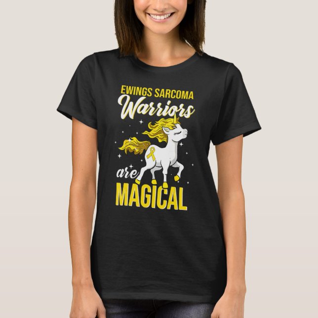 Ewings Sarcoma Awareness Warrior Unicorn T-Shirt (Vorderseite)