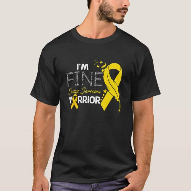 Ewings Sarcoma Warrior I'm Fine Feather T-Shirt (Vorderseite)