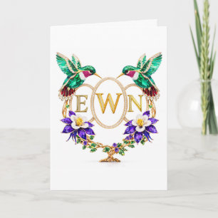 EWN Kolibri-Hochzeit Individuelle Buchstaben Gefal Einladung