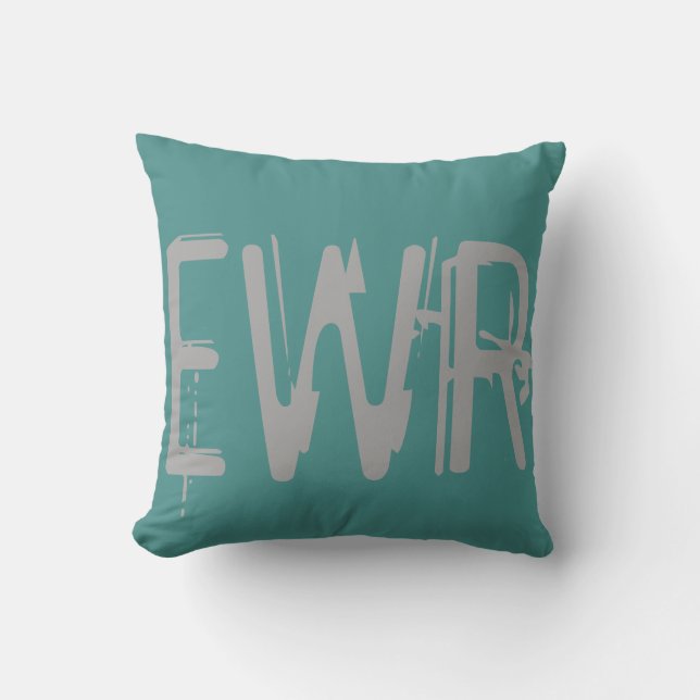 EWR Airport Grunge Typografie Kissen (Vorderseite)